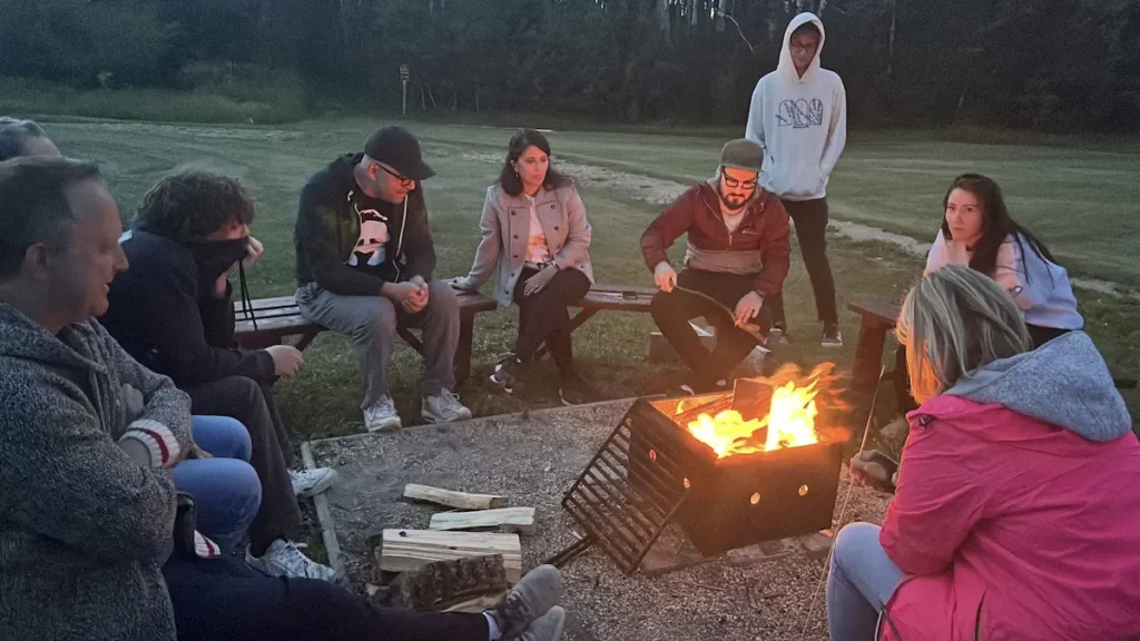 The team bonfire at the AVentPro retreat