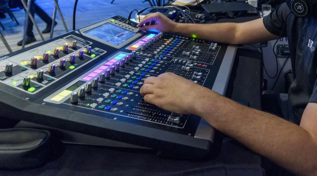 A technician working with preferred equipment at a recent event.